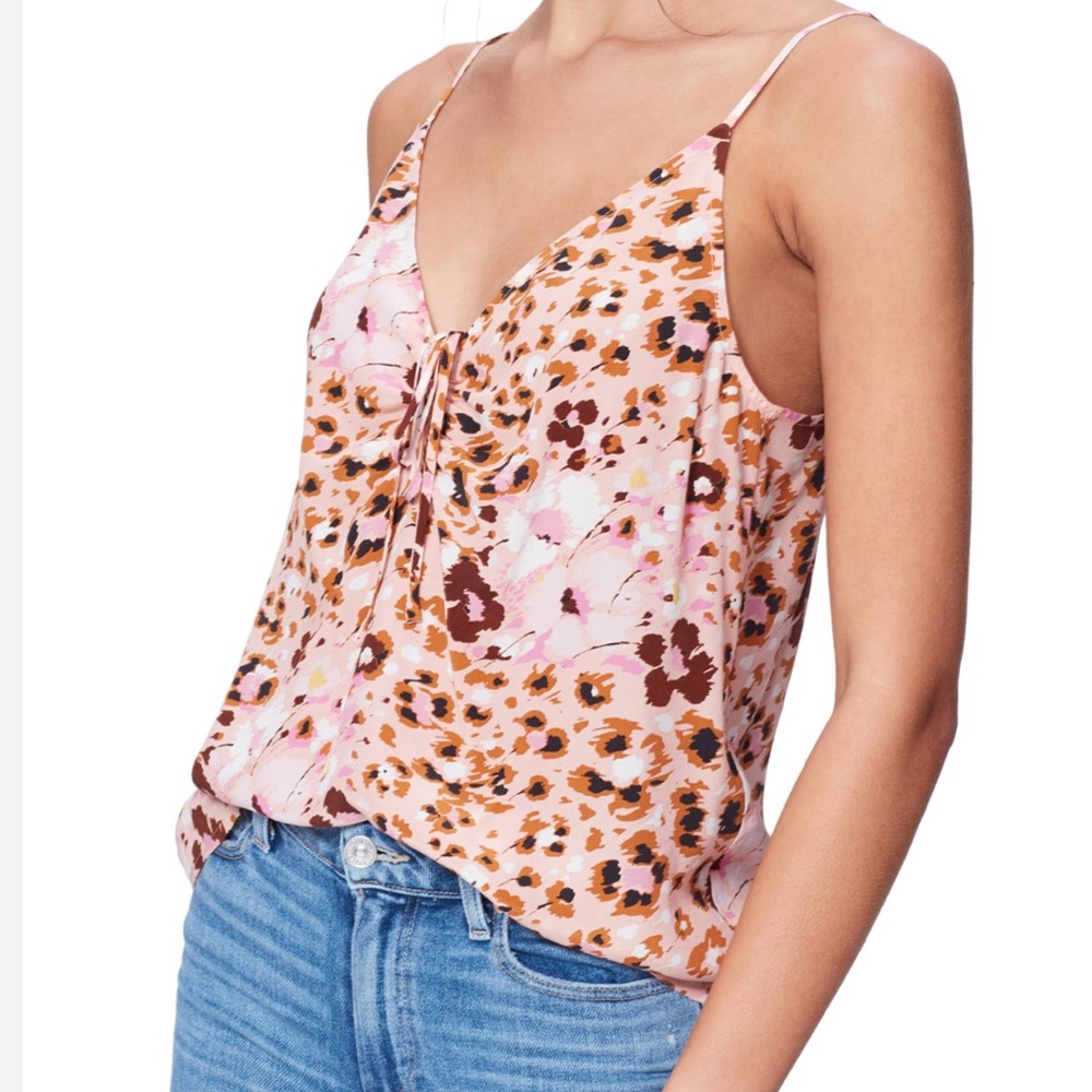 Paige Isela Floral Leopard Print Silk Camisole Size XS